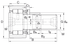 螺栓型滾輪 NUKRE40, 軸向引導,滿裝圓柱滾子,帶偏心擋圈,兩側迷宮密封 螺栓型滾輪 NUKRE40, 軸向引導,滿裝圓柱滾子,帶偏心擋圈,兩側迷宮密封