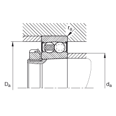 自調心球軸承 2213-K-2RS-TVH-C3, 根據 DIN 630 標準的主要尺寸, 錐孔，錐度 1:12，兩側唇密封