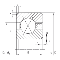 薄截面軸承 CSXB030, 四點接觸球軸承，類型X，運行溫度 -54°C 到 +120°C
