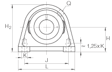 直立式軸承座單元 PSHEY12, 鑄鐵軸承座,內圈帶平頭螺釘的外球面球軸承,P 型密封 直立式軸承座單元 PSHEY12, 鑄鐵軸承座,內圈帶平頭螺釘的外球面球軸承,P 型密封