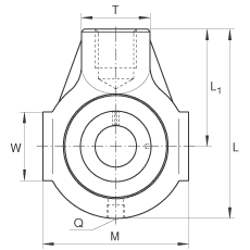 吊裝式軸承座單元 RHE50, 鑄鐵軸承座,帶偏心鎖圈的外球面球軸承,R 密封 吊裝式軸承座單元 RHE50, 鑄鐵軸承座,帶偏心鎖圈的外球面球軸承,R 密封