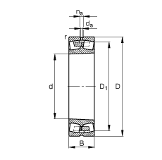 調心滾子軸承 23956-K-MB, 根據 DIN 635-2 標準的主要尺寸, 錐孔，錐度 1:12